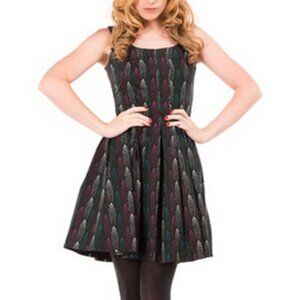 NWT Nooworks Small Sweet Pleats Comet Print dress